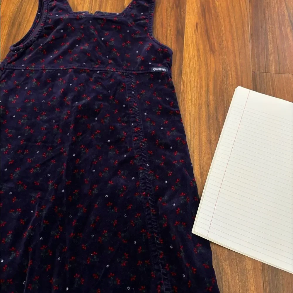 Osh Kosh B’Gosh Vintage Velour purple floral sleeveless dress